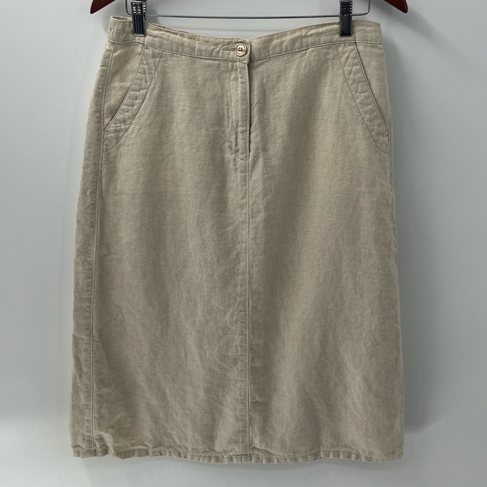 Vintage L.L. Bean linen pencil midi skirt